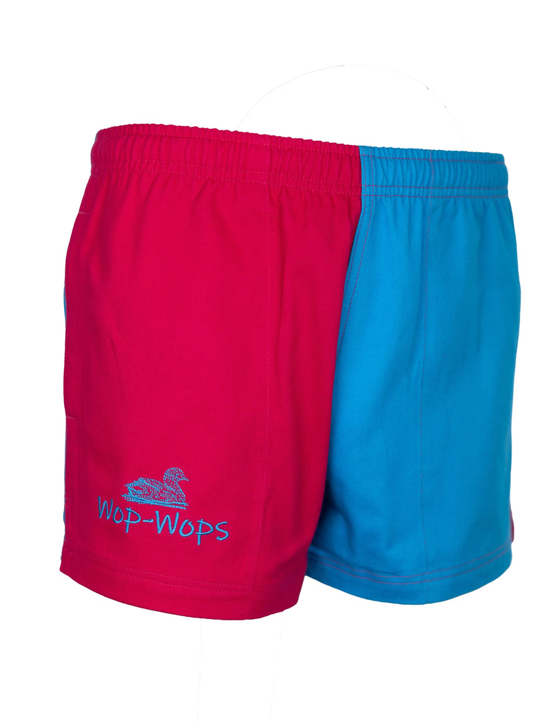 Wanaka Rugby Shorts (Light Blue/Hot pink)