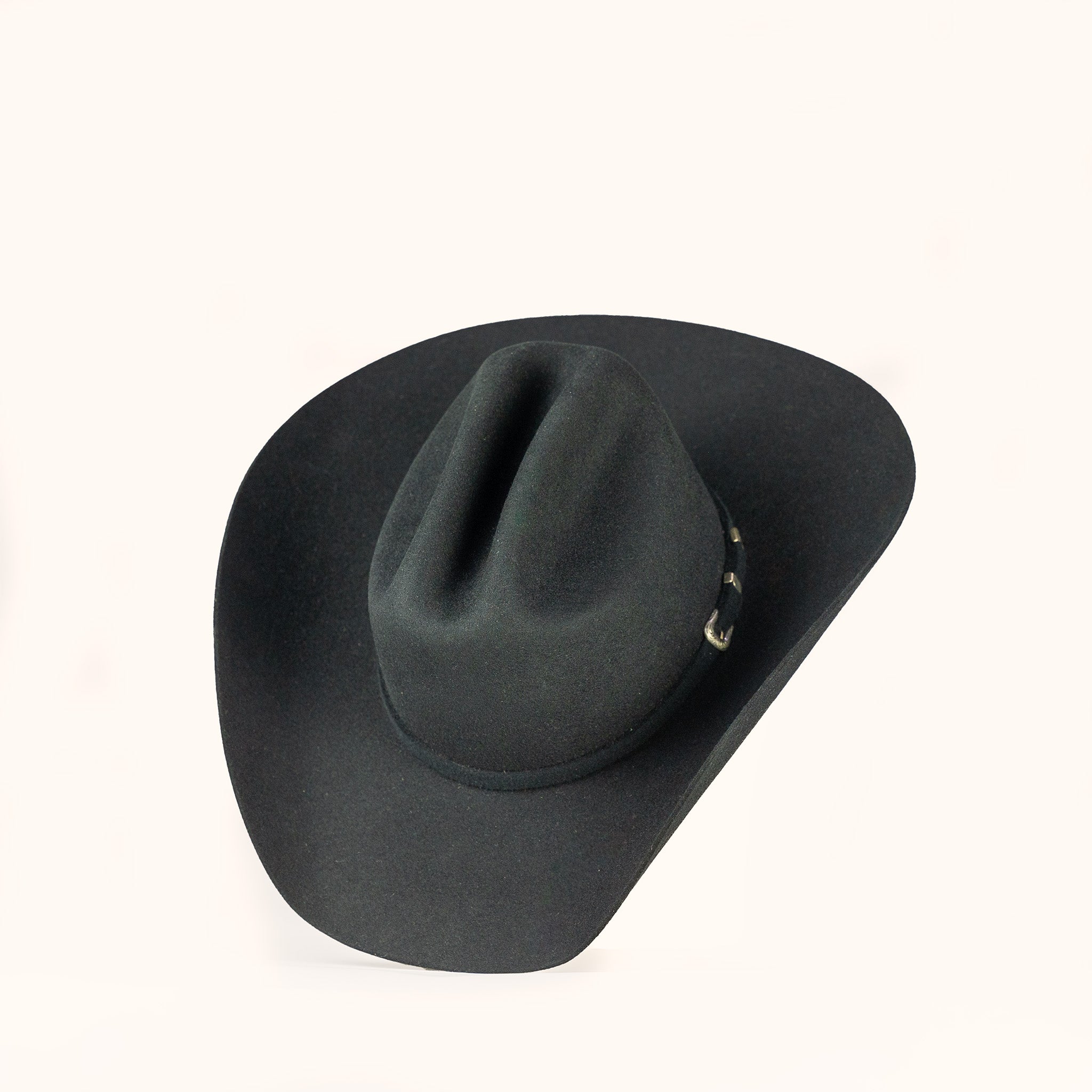 Black cowboy hat on a white background