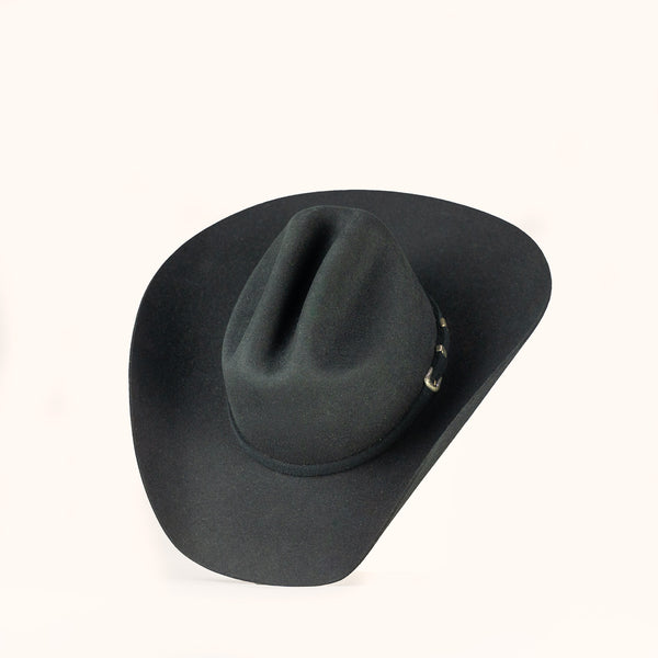 Black cowboy hat on a white background