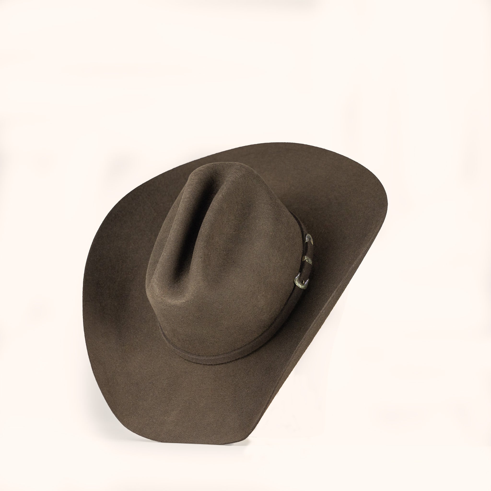 Brown cowboy hat on a white background