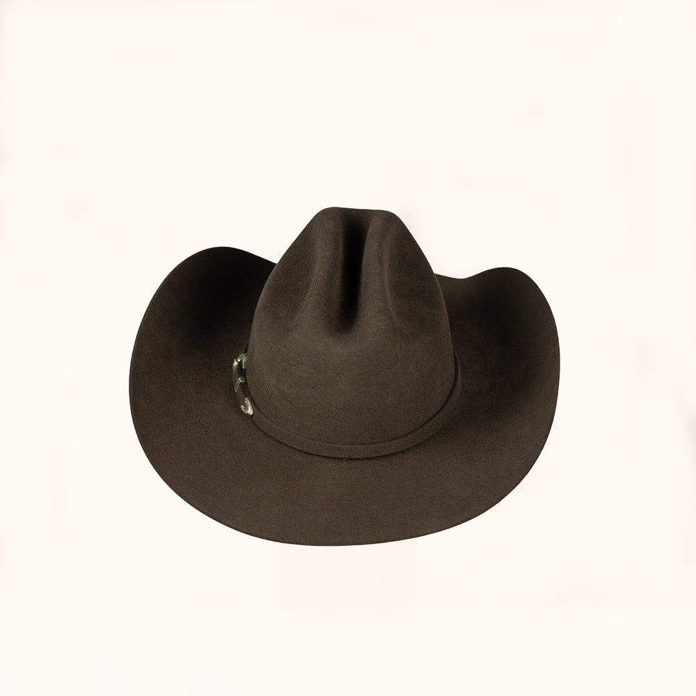 Brown cowboy hat on a white background