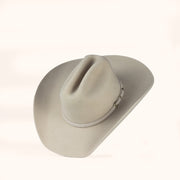 Beige felt cowboy hat on a white background
