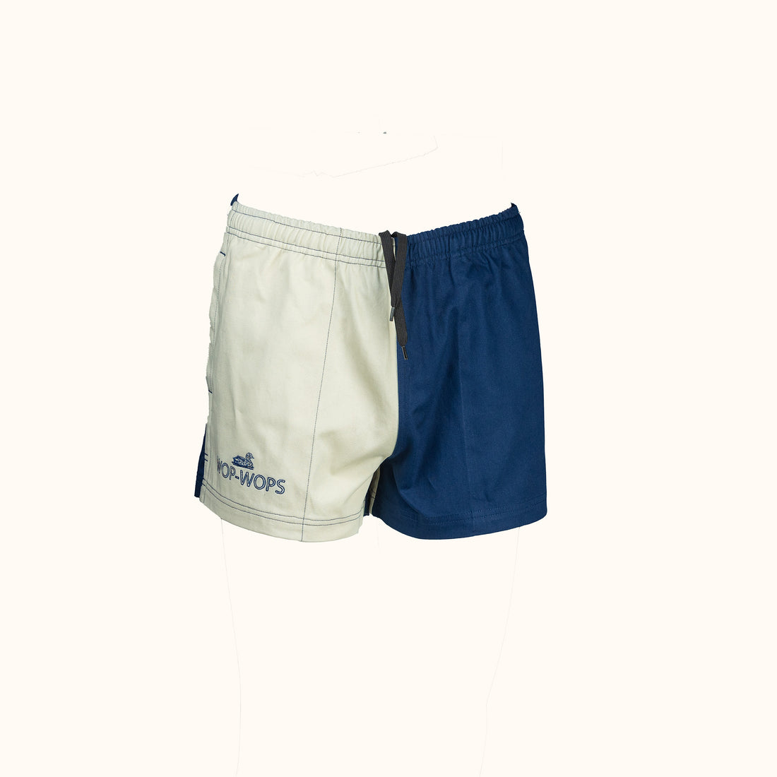 Navy and cream harlequin shorts - fornt 