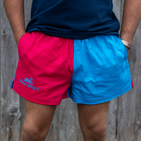 Wanaka Rugby Shorts (Light Blue/Hot pink)