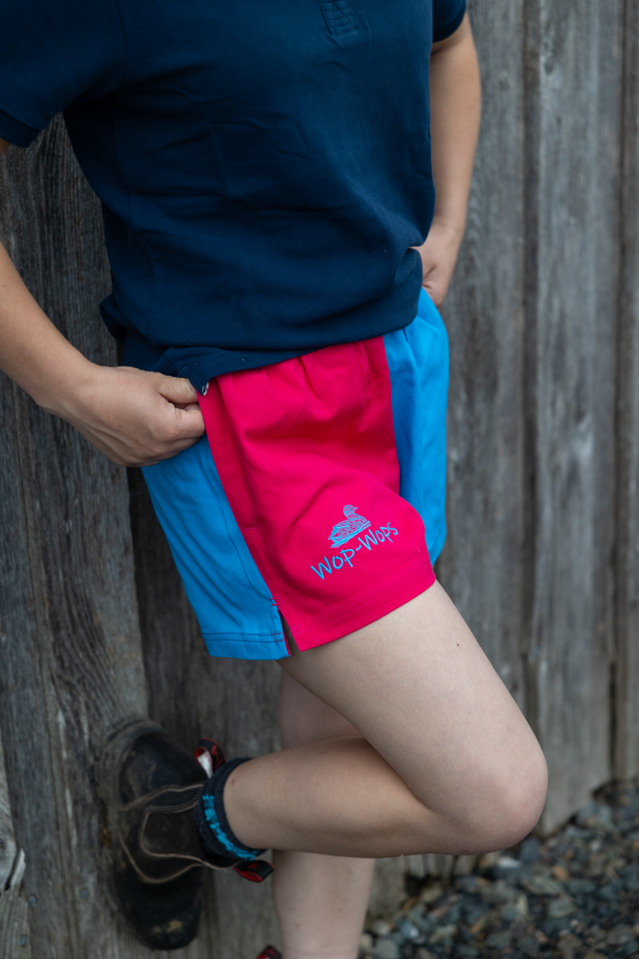 Wanaka Rugby Shorts (Light Blue/Hot pink)