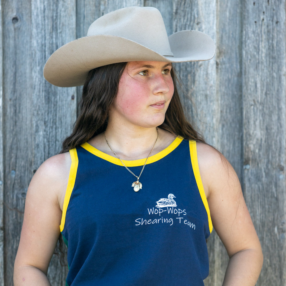 Harlequin Shearing Singlet (Green/Navy)