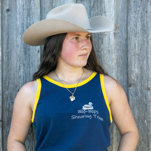 Harlequin Shearing Singlet (Green/Navy)