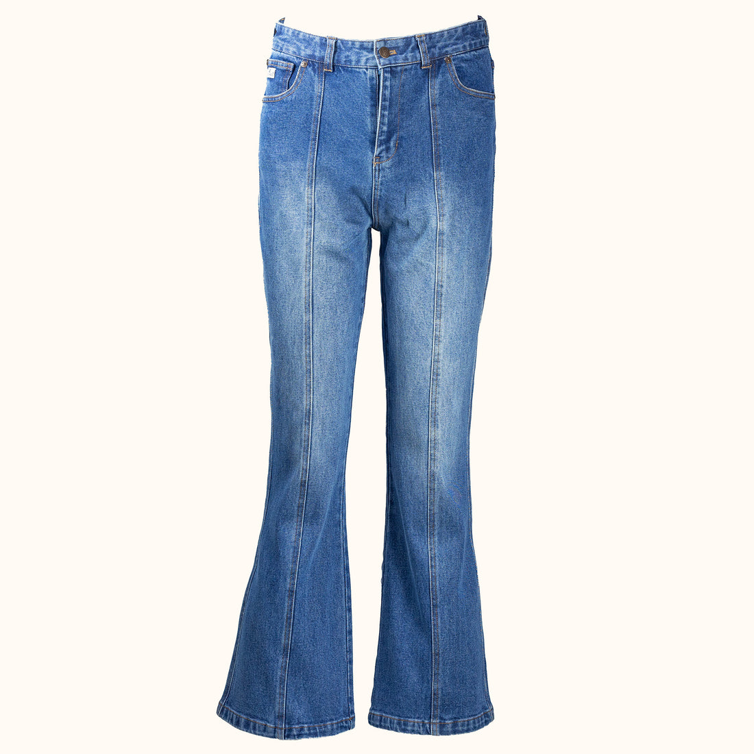 Womens Flared wash jeans heavyweight non stretch