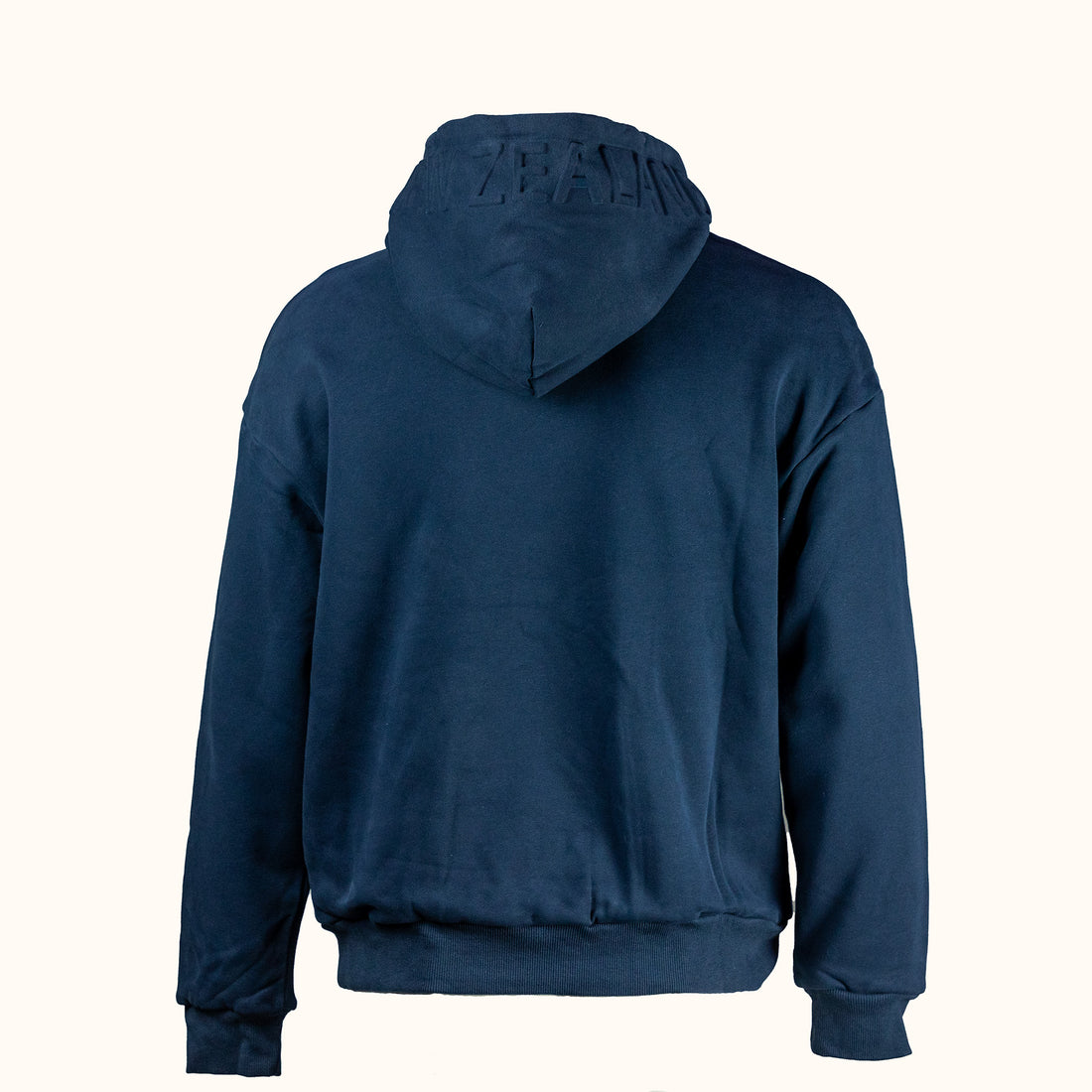 Blue hoodie with pink text 'WOP-WOPS' on a white background