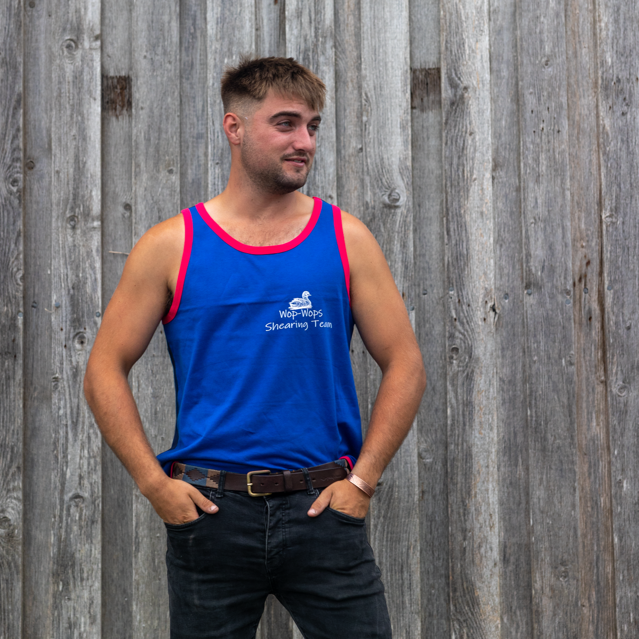 Harlequin Shearing Singlet (Blue/Navy) unisex