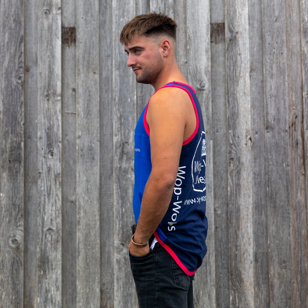 Harlequin Shearing Singlet (Blue/Navy) unisex