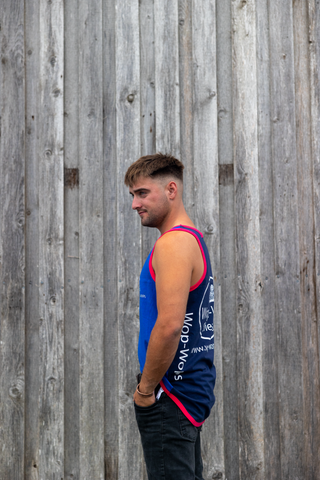 Harlequin Shearing Singlet (Blue/Navy) unisex