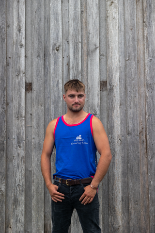 Harlequin Shearing Singlet (Blue/Navy) unisex