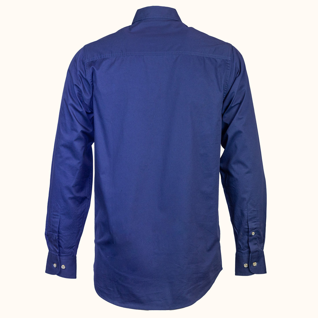 Navy 1/4 button work shirt-front 