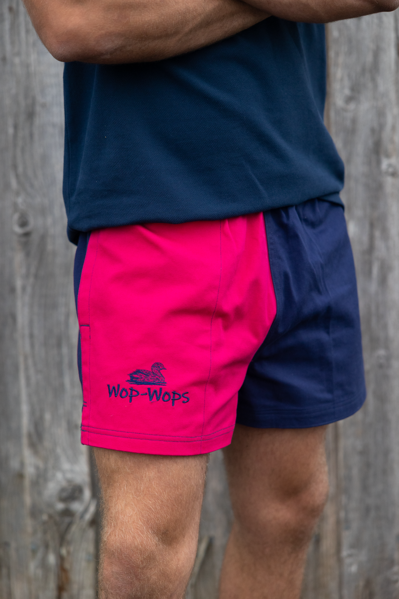 Wanaka Rugby Shorts (Hot Pink/Navy)