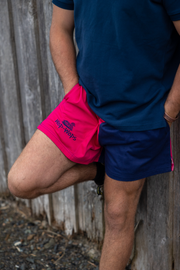 Wanaka Rugby Shorts (Hot Pink/Navy)