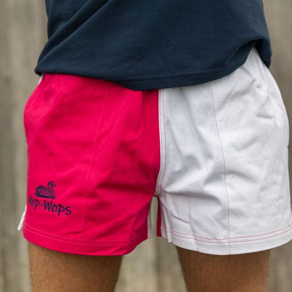 Wanaka Rugby Shorts (Pink/White)