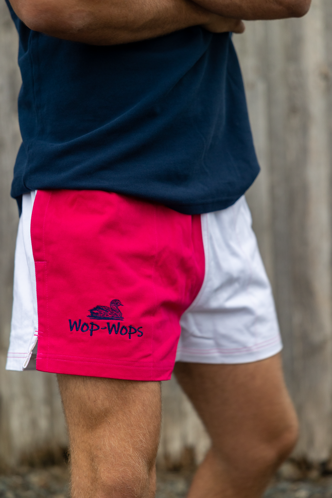 Wanaka Rugby Shorts (Pink/White)