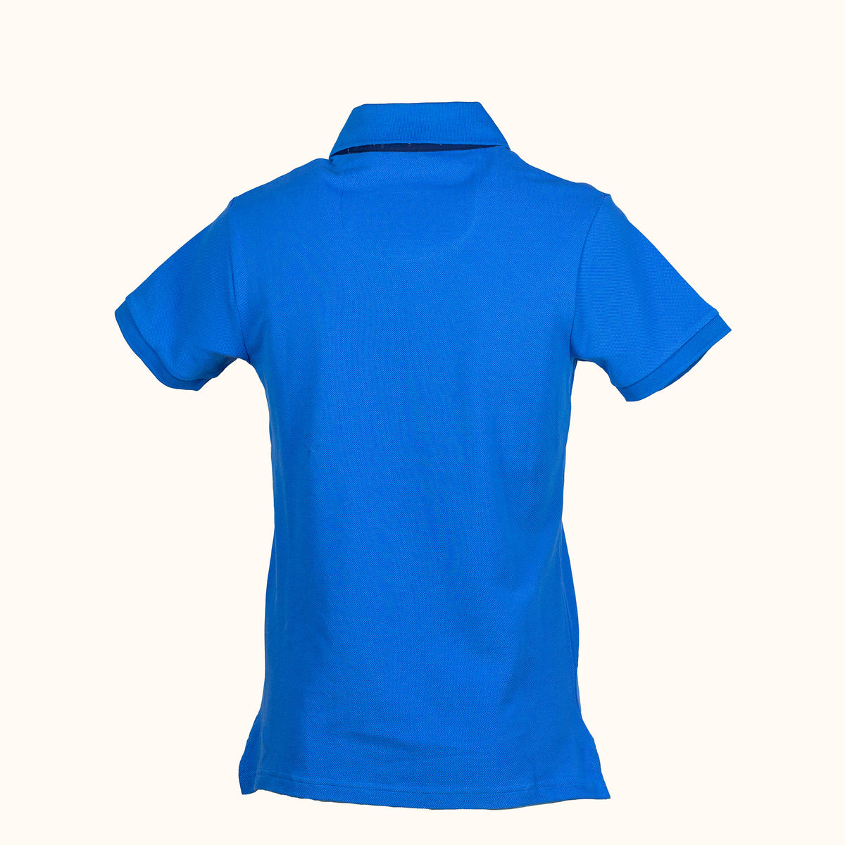 Blue polo shirt on a white background