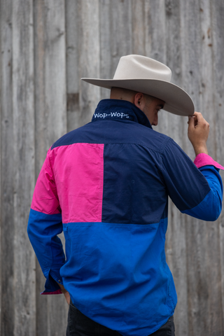 Rangiora Work Shirt (Pink/Blue)