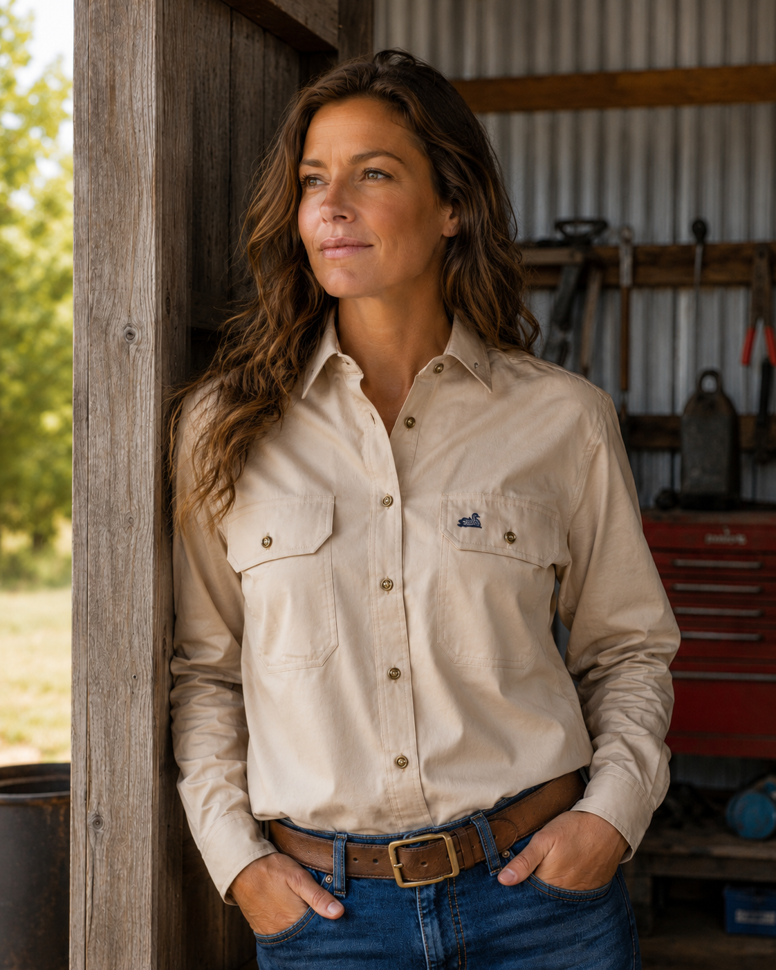 Women's Rātā Work Shirt (Stone)