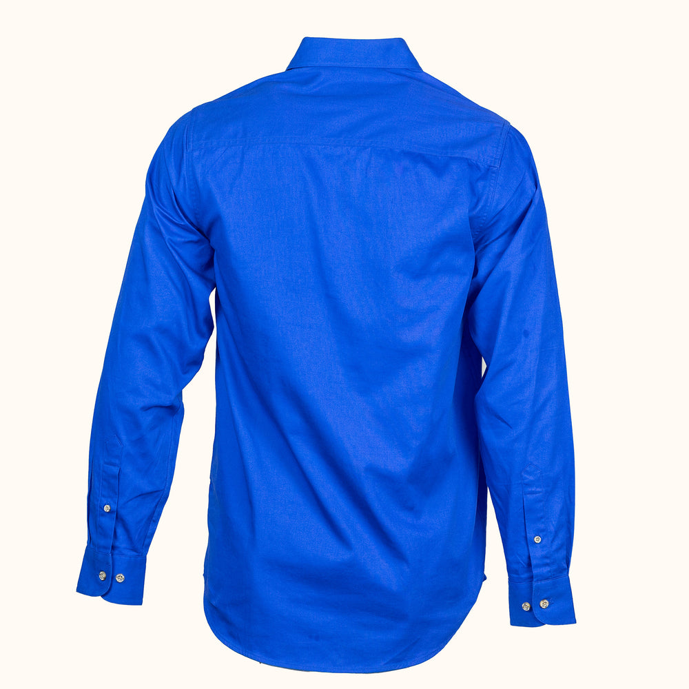 Blue shirt on a white background--back