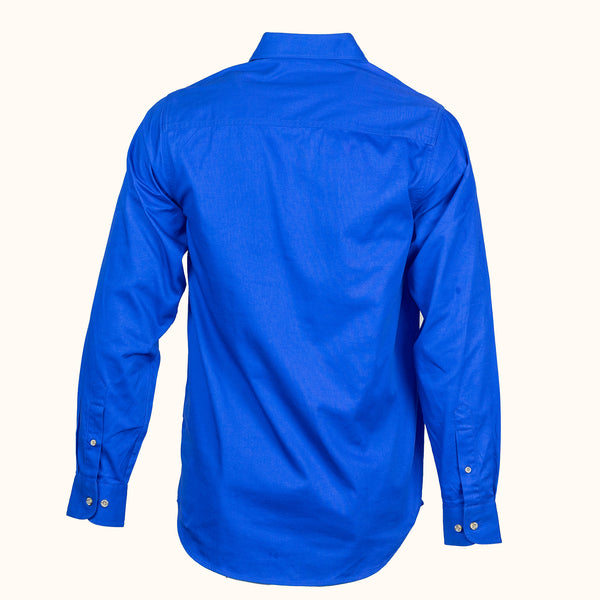 Blue shirt on a white background--back