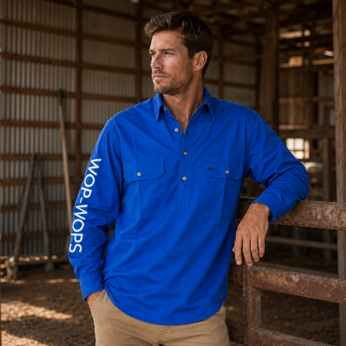Men's Tōtara Shirt Work Shirt (Royal Blue)