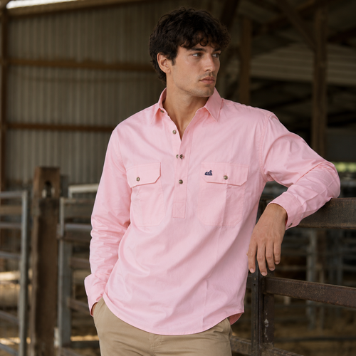 Men's Waikari Work Shirt (Pink)