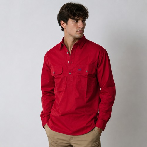 Men's Waikari Work Shirt (Red)