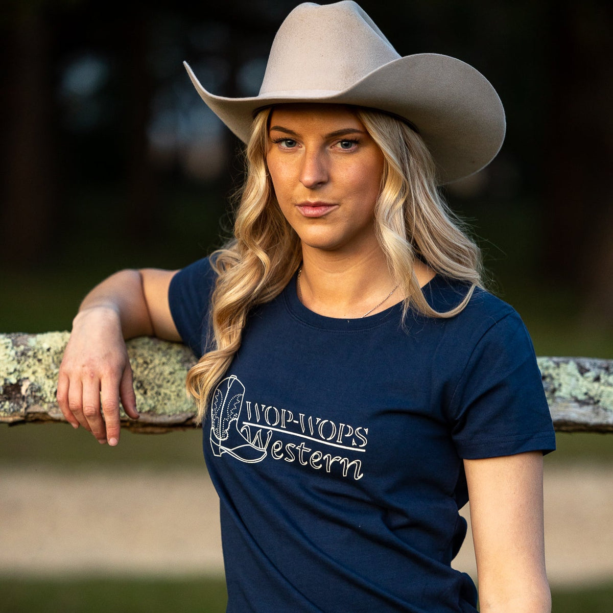 Womens Cowgirl T-Shirt Navy