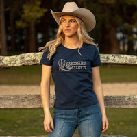 Womens Cowgirl T-Shirt Navy