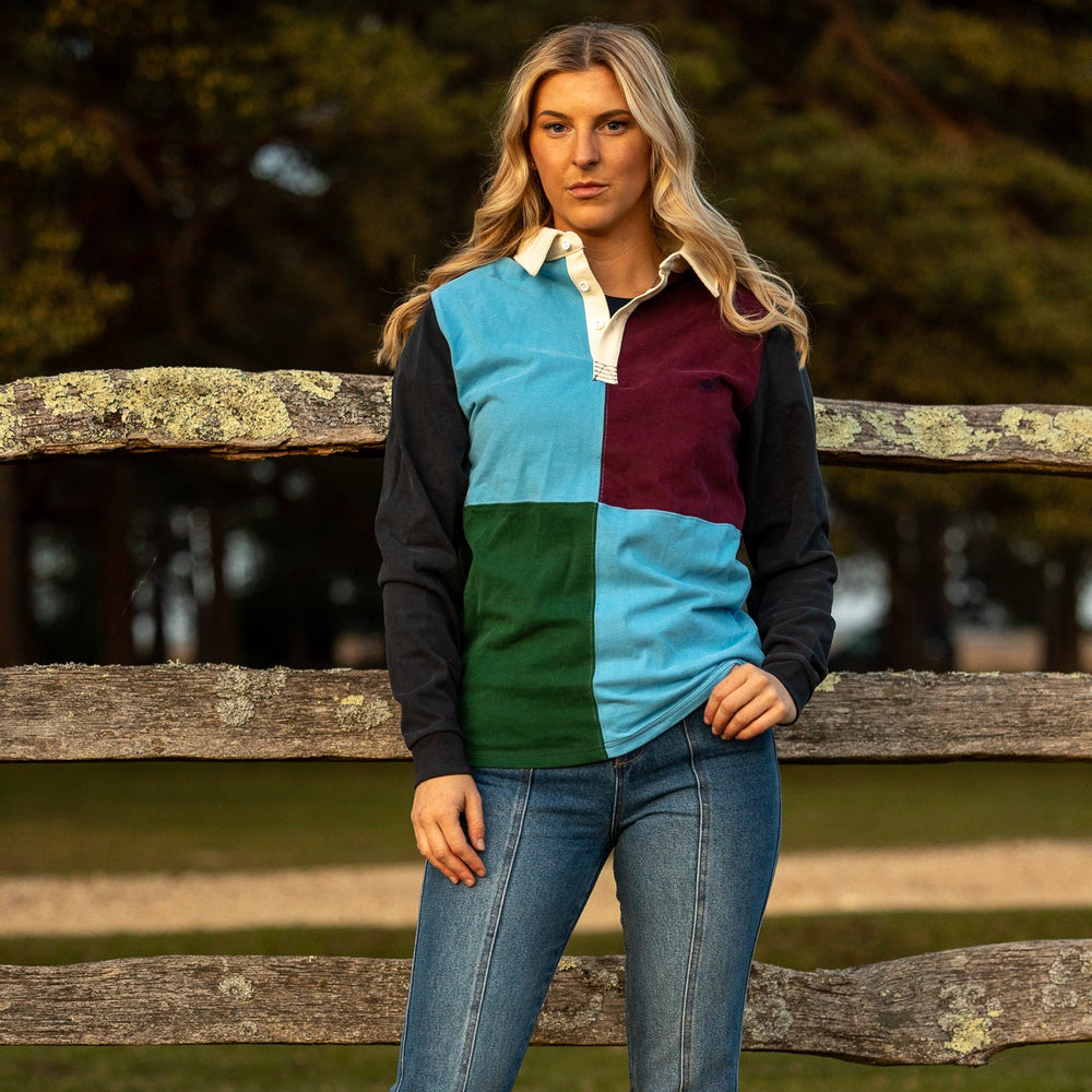 Vintage Cut and Sew Rugger (Maroon,Navy,Blue)