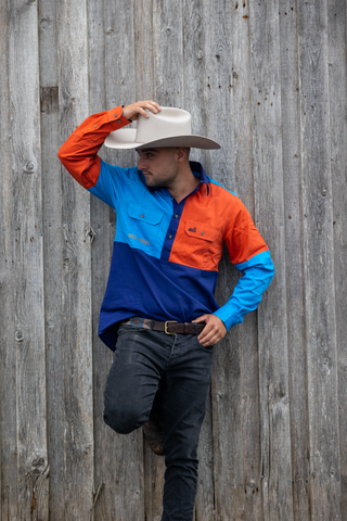 Rangiora Extreme Work shirt (Orange/Blue)