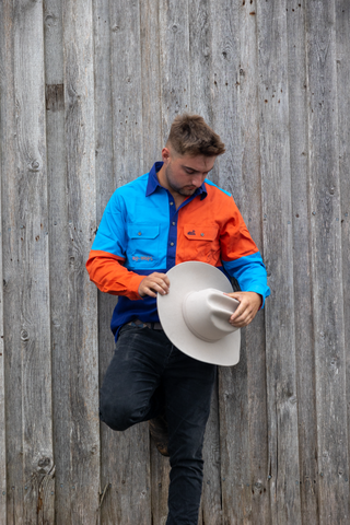 Rangiora Extreme Work shirt (Orange/Blue)