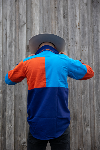 Rangiora Extreme Work shirt (Orange/Blue)