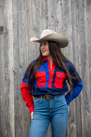 Rangiora Work Shirt (Red/Navy)