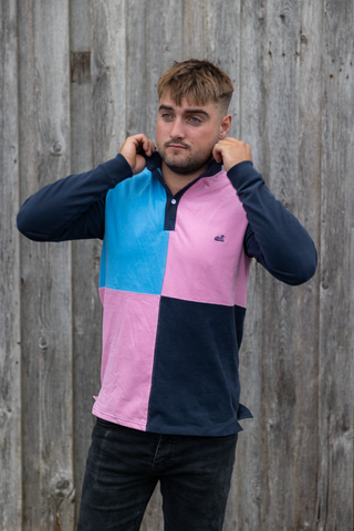 Vintage cut and sew Rugger (Pink,Blue,Navy)