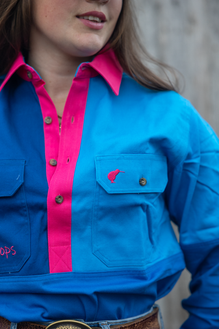 Rangiora Extreme Work shirt (hot pink/blue)