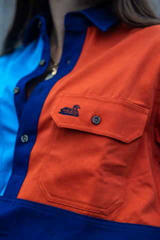 Rangiora Extreme Work shirt (Orange/Blue)