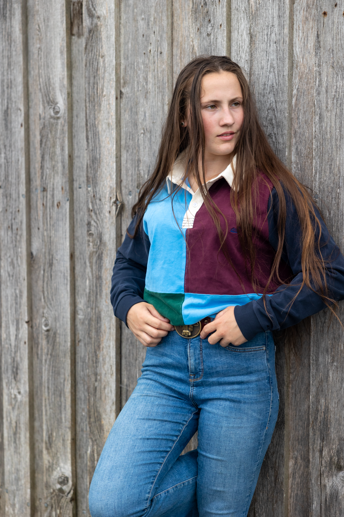 Vintage Cut and Sew Rugger (Maroon,Navy,Blue)