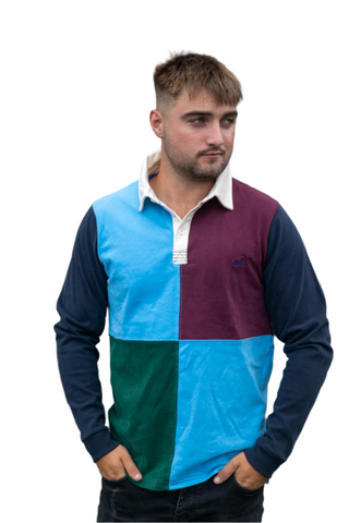 Vintage cut and sew Rugger (Maroon,Navy,Blue)