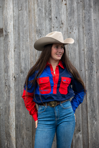 Rangiora Work Shirt (Red/Navy)