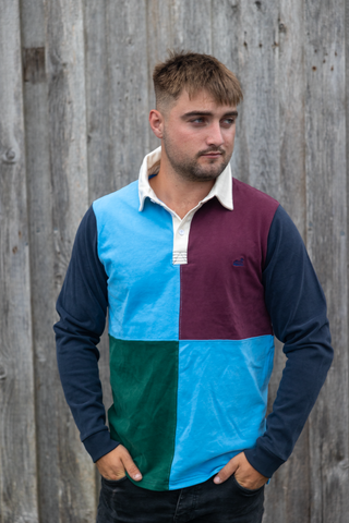 Vintage cut and sew Rugger (Maroon,Navy,Blue)