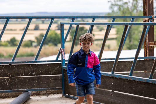 Kid's Rangiora Work Shirt (Pink/Blue)