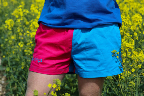 Wanaka Rugby Shorts (Light Blue/Hot pink)